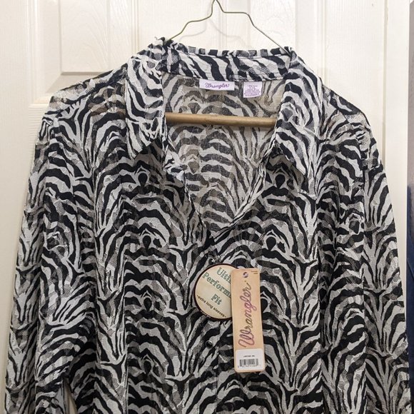 Wrangler Sheer Lace Button Down Shirt XXL - Picture 3 of 7